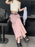 Denim Skirts Women Sweet Loose Casual High Waist Do Old Spring All-match College Daily Ulzzang Style Fashion Washed Classic-Outfit