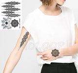 Waterproof Temporary Tattoo Sticker Totem Line Black Classical Tatoo Body Art Arm Leg Fake Tattoos Women/Men Girl 14.8*21