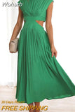 Waist Y2k Sexy Women Dress Summer 2023 Elegant Sleeveless A-line Long Dresses Women Vintage Hollow Casual Dress Robes 25544-Outfit