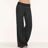 Women Pants Casual MACVARIL Denim Wide Leg Jeans Elastic High Waist Trousers Womens Clothing Bottoms Pantalon Palazzo