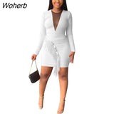 Sexy Slim Mesh Dress Women Fashion Mesh Stitching Long-sleeved Tassel Party Dress Women-Outfit