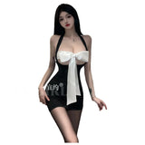 About Sex Interest Underwear Sexy Pure Desire Package Buttock Skirt Hanging Neck Hot Secretary OL Avoid Uniform Temptation Pajamas 8915-Outfit