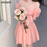 Sweet Elegant Princess Dress Women Casual Korean Slim Long Sleeve Fairy Dress Female Backless Design Vintage Dress 2021 New-Outfit