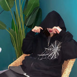 New Y2k Aesthetic Women Hip Hop Hoodies Butterfly Printed Zip-up Jacket Female Goth Harajuku Grunge Punk Streetwear