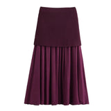 Women's 2025 Summer New V-Neck Gold Button Knitted Vest + Folding Skirt