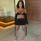 hirigin Sexy Mesh Sheer Party Dress Birthday Club Outfits for Women 2021 See Through Off Shoulder Backless Bodycon Mini
