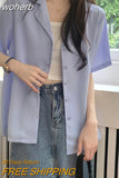 Colors Shirts Women Summer Thin Camisas Mujer Tops All-match Fashion Elegant Harajuku Solid Minimalist Holiday Aesthetic Chic-Outfit
