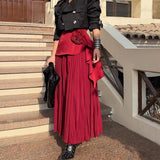 Skirt 2025 Autumn And Winter New Ocean Gas Folding Small High-End Rose Half-Body Skirt
