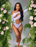 Sexy One Shoulder Long Sleeve Hollow Out