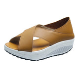Back Strap Slip-on PU Women Open Toe Wedges Shoes for Women Platform Sandals Womens Sandal Heels Sandles Shoes Zapatos