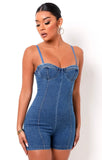 Sexy Blue Strapless Denim