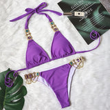 Woherb Hot-Selling New Crystal Diamond Chain Swimsuit Split Swimsuit Sexy