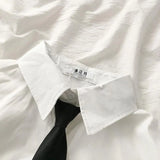 Women Summer Shirt JK Style Long Sleeve Solid White Tops With Tie Students Japanese Korean Female Shirts Harajuku Style-Outfit