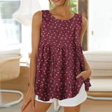 Loose Tunic Tops ZANZEA Stylish Women Cotton Chemise Shirts 2022 Bohemian Printed Flroal Blouses Summer Sleeveless