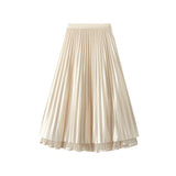 Sides Wearing Bright Silk Mesh Dress Dress Dress New Hundred Folded Skirt Half-Dress Dress High Waist Hanging Pendant Dress
