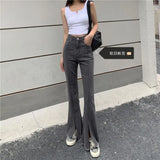 Chic High Stretch Jeans Woman Fall 2022 High Waisted Denim Flare Pants Female Street Korean Y2k Mom Jeans