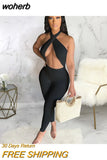 Black White Halter Cut Out Jumpsuit Women Summer 2023 Romper One Piece-Outfit