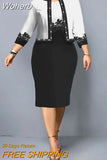 Women Elegant Two Piece Set Christmas Bodycon Dress Fall Winter High Waist Ensemble Robe Femme Medium Long Party Dresses-Outfit
