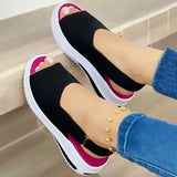 Fashion Shoes Women Platform Sandals Stretch Fabric Summer Women's Shoes Comfort Walking Ladies Sandalias Female Casual Footwear 729-0-Outfit