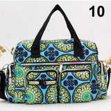 Handbag Vintage Flower Printed Waterproof Nylon Shoulder Messenger Bag Large Capacity Tote Bag Casual Picnic Travel