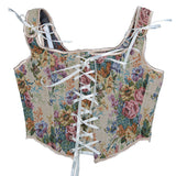 French Retro Sling Vest Female Wearing Peony-Print Court Style Tender
