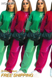 Color Block Patchwork Tracksuit Autumn Winter Clother for Women Sport Sweatshirt + Pants Two Piece Set Jogging Femme Suit-Outfit
