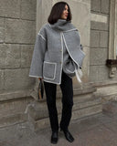 Women's Clothing 2025 Autumn And Winter New Fashion Wool Coat Thick Loose With Scarf Tid