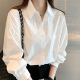 Woherb Shirt Female Long Sleeve Korean Version Design Sense Small Summer New Women's Salt Department Wear Shirt Female Jacket-Outfit