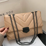 New Casual Chain Crossbody Bags For Women Fashion Simple Shoulder Bag Ladies Designer Handbags PU Leather Messenger