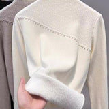 Sweater Bottomed Women Set Warm 2025 Autumn And Winter New Plus Velvet Half-High Collar Temperament