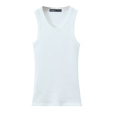 New Stretch Ribs Simple Sleeveless Collar