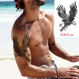 Waterproof Temporary Tattoo Sticker Totem Line Black Classical Tatoo Body Art Arm Leg Fake Tattoos Women/Men Girl 14.8*21
