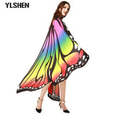 Cappa Women Butterfly Wings Costumes Pashmina Shawl Scarf Nymph Pixie Poncho Costume Accessory Peacock Wings Shawl-Outfit