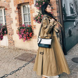 New Fashion X-Long Women Cloak Khaki Lady Windbreaker Female Trench Coat Spring Autumn Outerwear Clothes Loose