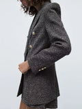 Women Autumn Skirts Suits 2 pieces Sets 2023 Casual Veins Plaid Blazers Coats and Skirt Female Elegant OL Suit Clothing-Outfit