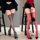 Infinity Horse Oil Stockings Leg Thin Woman Ultra-Thin Stockings Flirt Black Silk Oil Bright Thighs Over Knee Socks