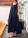 ZANZEA Women Summer Beach Sundress Stylish Tank Dress Casual Sleeveless Midi Vestidos Sarafans Female Beach Robe