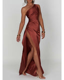 Fashion Irregular Sleeve Slanted Shoulder High-End Evening