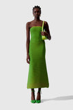 Summer New Temperament Strapless Dress Knit Stripe Sexy Slim Bag Hip Dress-Outfit