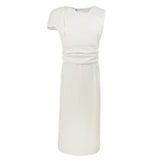 Style Lotus Leaf Cuff Pleated Slim Pencil Tight Dress Evening Dress Large Size S-5XL-Outfit