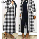 Winter Fashion Printed Long Cardigan Trench Coat Women Casual Loose Long Cardigan Open Stitich Trench Coat Women-Outfit