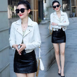 Leather Jacket Woman 2021 New Spring Autumn Women Zipper Short Coat Female Black Punk Bomber Faux Leather Outwear