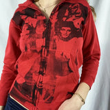 Aesthetic Women Sweatshirt Hoodies Gothic Long Sleeve Zipper Jacket Coat Autumn Streetwear Printed Autumn Hip Hop