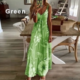 Spaghetti Strap Dress Summer Fashion Floral Print Boho Womens Dresses Sexy Beach Sleeveless Plus Size Female Maxi