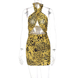 2021 Sleeveless Colorful Backless Sexy Mini Dress Summer Women Streetwear Club Party