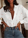Full Of Printed Long Sleeve Temperament Thin