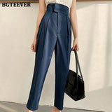 Elegant High Waist Women Harem Pants Autumn Workwear Loose Female Pants 2020 Office Ladies Trousers-Outfit