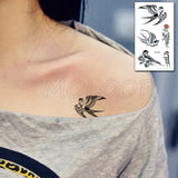 Water Transfer Sexy Tattoo Swallow Bird Tattoo Body Art Waterproof Temporary Fake Flash Tattoo for Man Woman Kid
