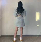 2022 New Fashion Women Solid Grey Sexy Blackless Dresses Elegant Female Long Sleeves Causal Party Club Dresses Female