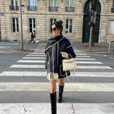 Women's Clothing 2025 Autumn And Winter New Fashion Wool Coat Thick Loose With Scarf Tid